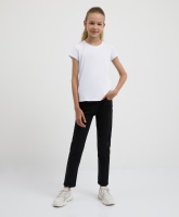 Брюки синие джинсовые Gulliver, школьная форма для девочек  фото, kupilegko.ru